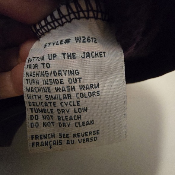 Vintage 90s Y2K Fleece Jacket Cardigan Womens LG Purple Embroidery Leaves Fall - Picture 7 of 11